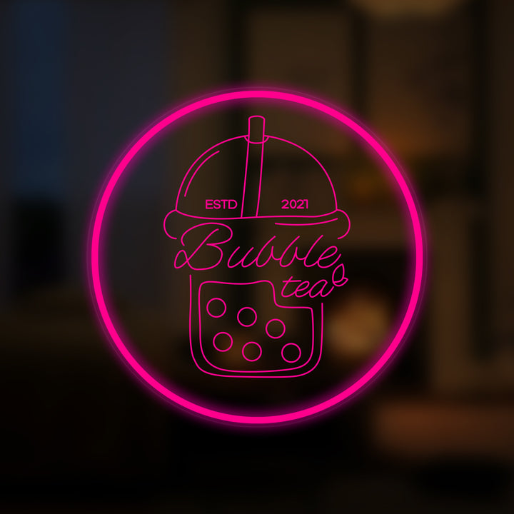 "Bubble Tea Kopp" Miniatyr Neon Skilt