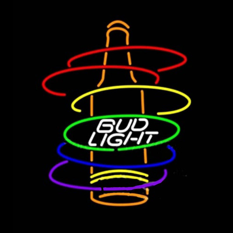 "Bud Light Rainbow Bottle" Neonskilt