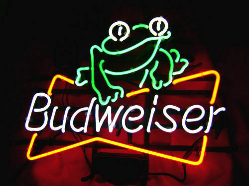 "Budweiser Øl Frosk" Neonskilt