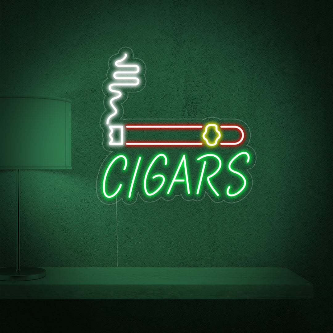 "Cigars, sigarbutikk" Neonskilt