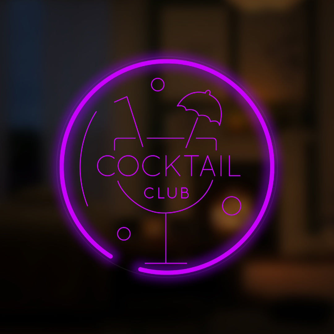 "Cocktail Club, Cocktail" Mini Neonskilt