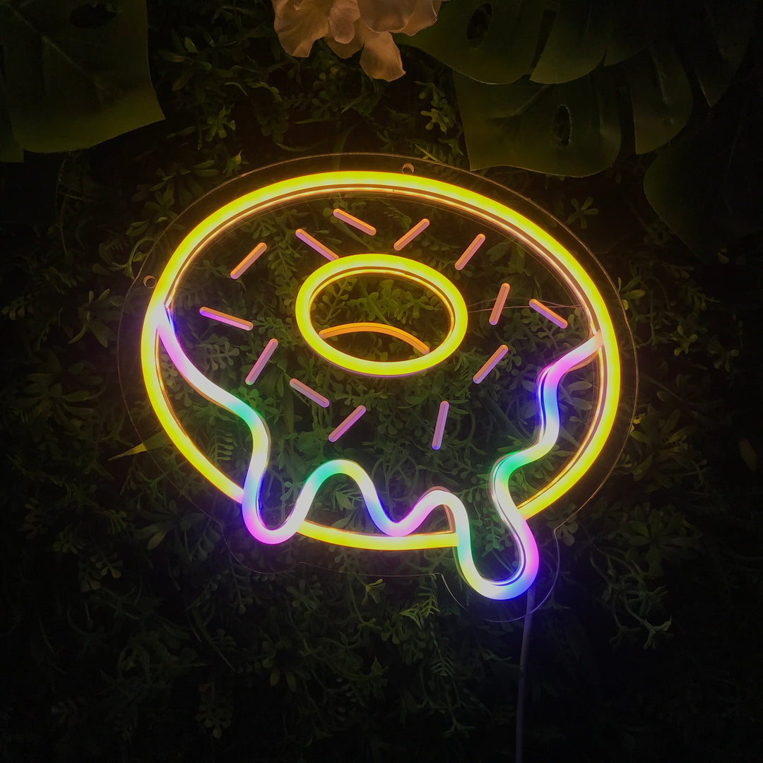 "Fargerik Donut" Mini Neonskilt