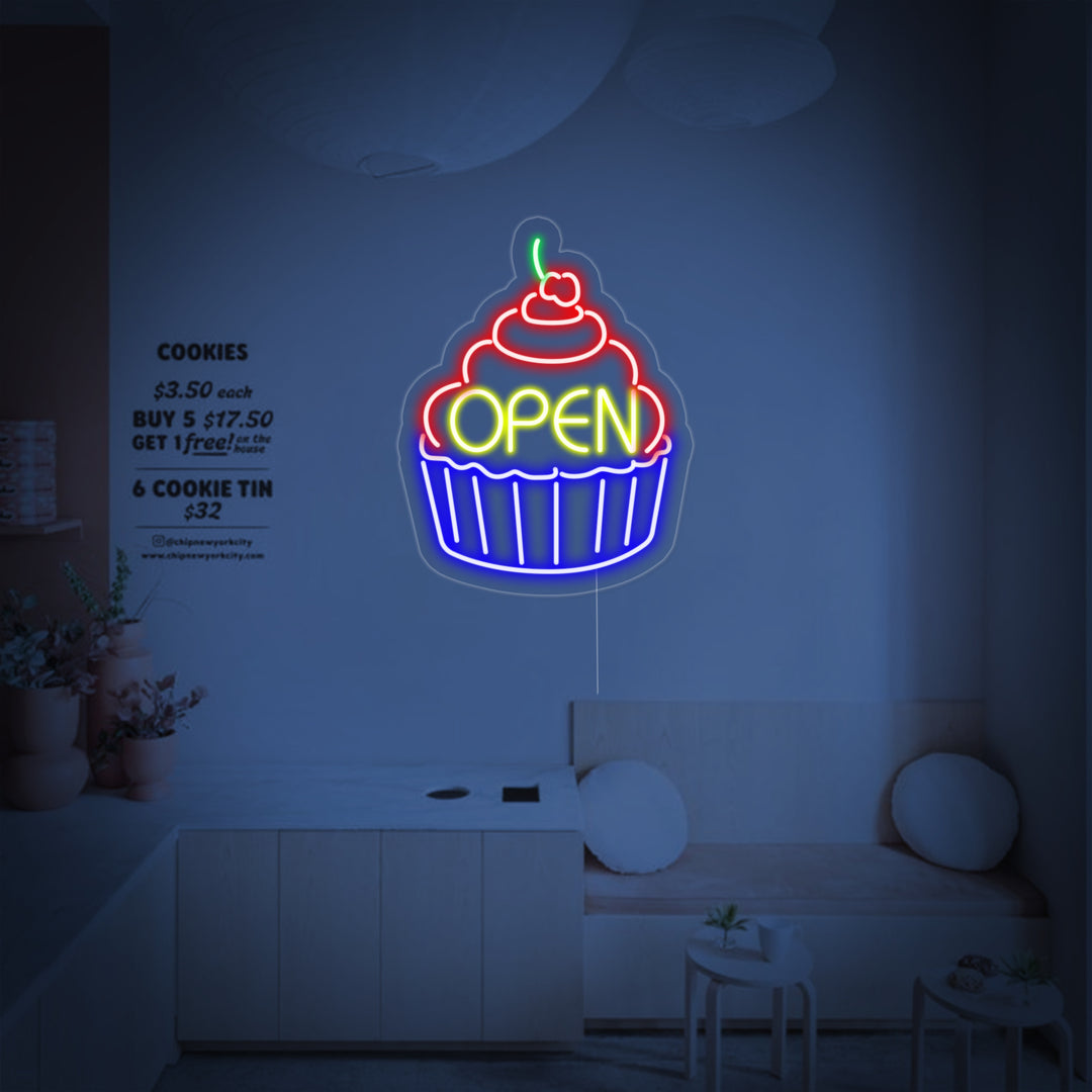 "Cupcake Open" Neonskilt
