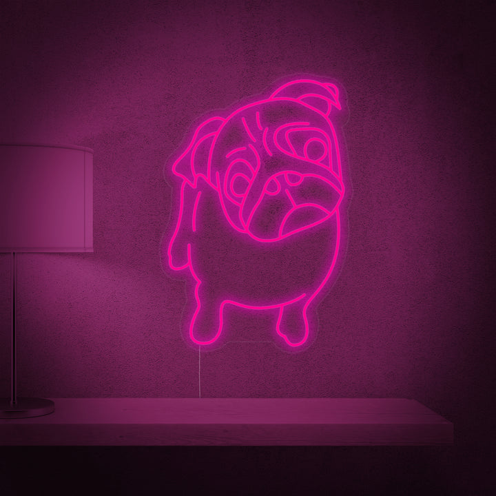 "Søt Mops" Neonskilt