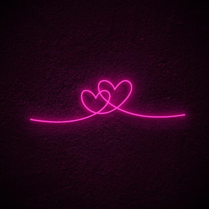 "Dobbelthjerte" Neonskilt
