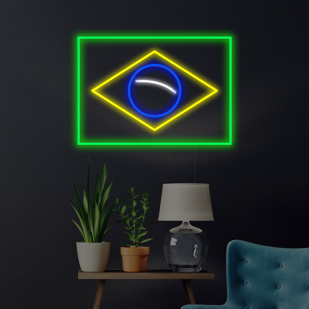 "Brasilias Flagg" Neonskilt