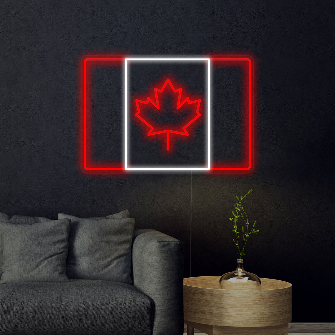 "Kanadas Flagg" Neonskilt