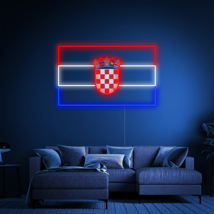 "Kroatias Flagg" Neonskilt