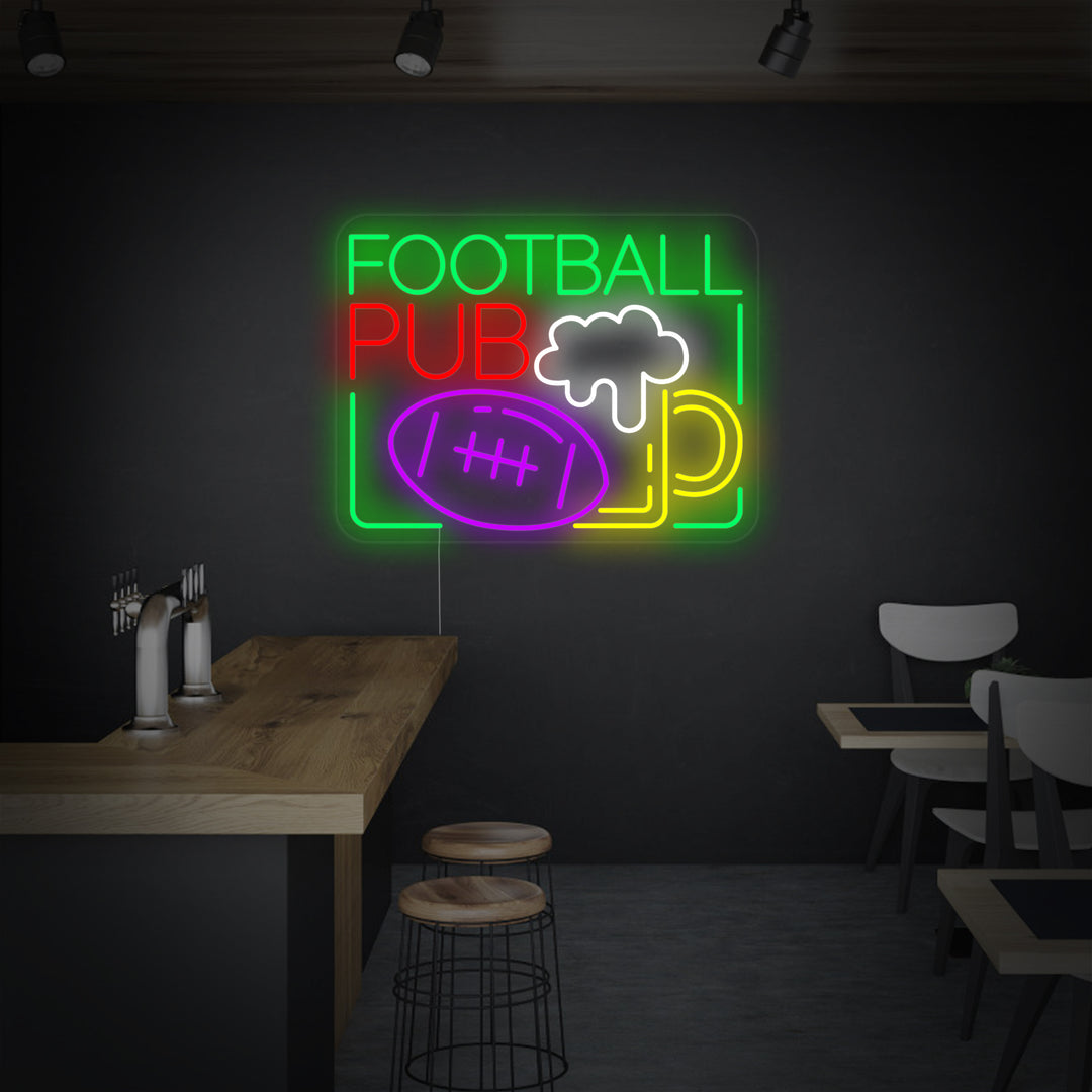 "Øl, Football pub" Neonskilt