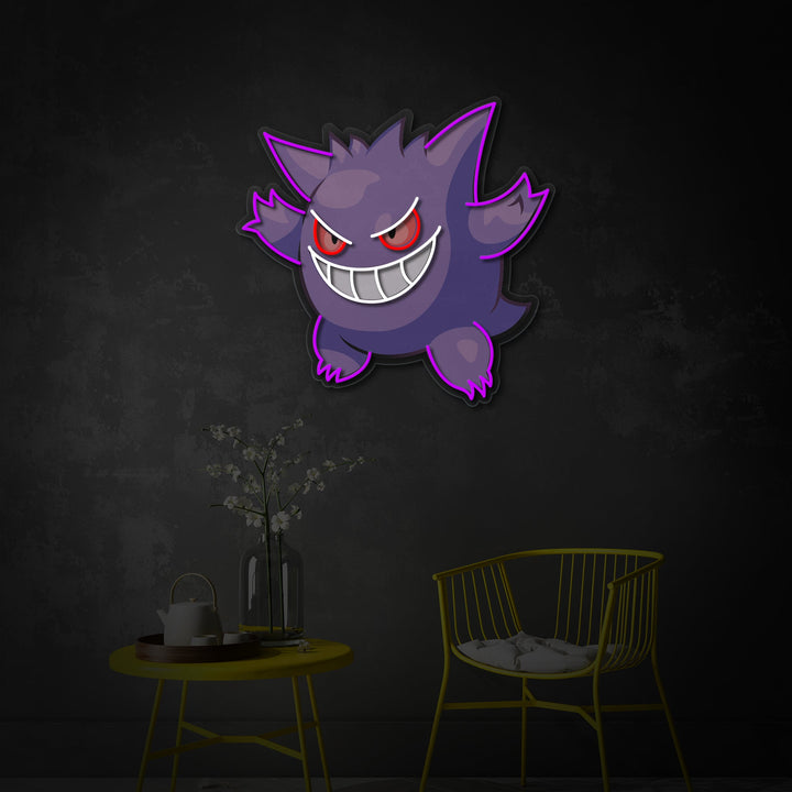 "Gengar, spilldekor" UV-trykt LED-neonskilt