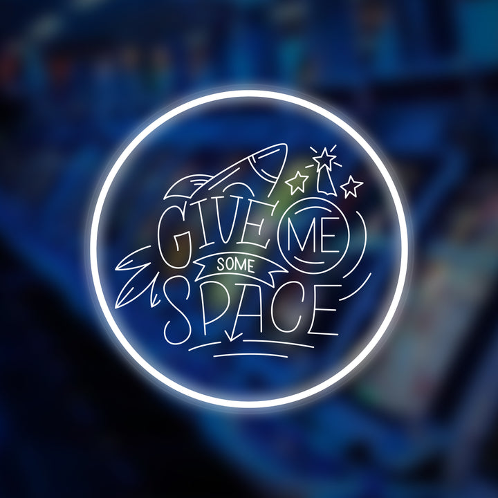 "Give Me Some Space" Miniatyr Neon Skilt