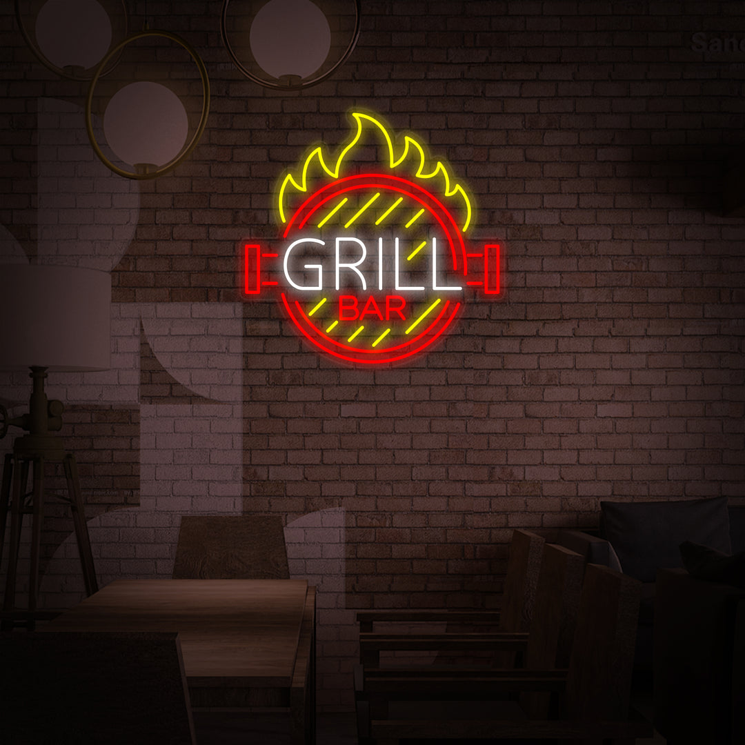 "GRILL, BBQ Bar" Neonskilt