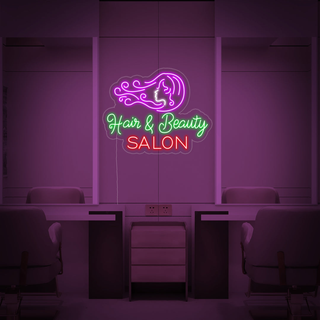"Hair Salon Hair Beauty Salon" Neonskilt