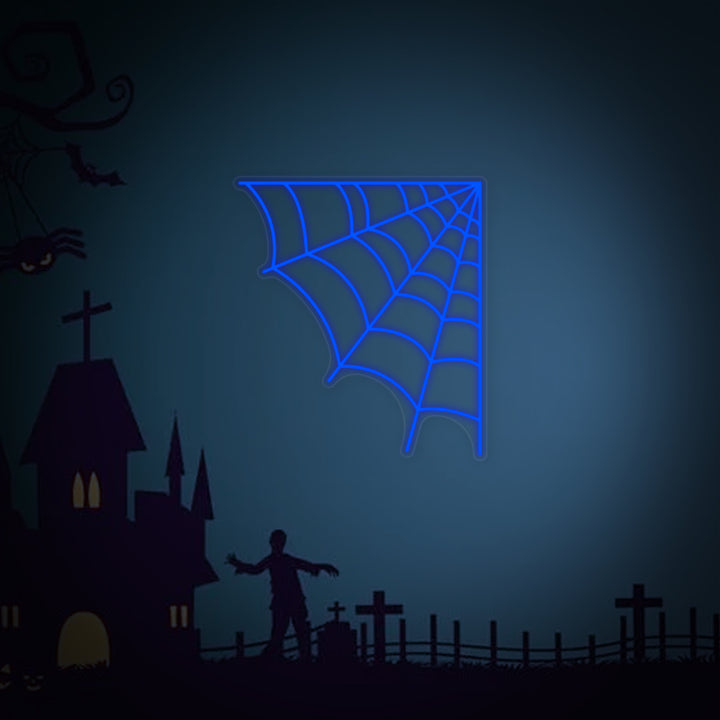 "Halloween Edderkoppnett" Neonskilt