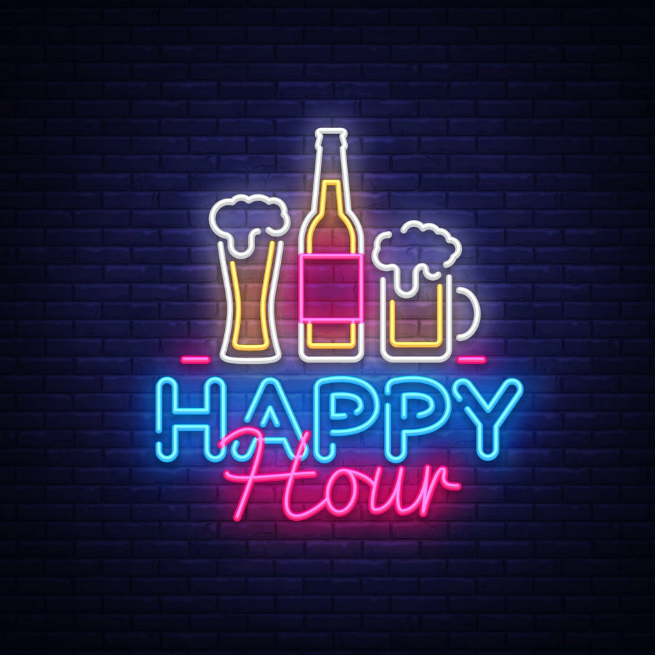 "Happy Hour Bar" Neonskilt