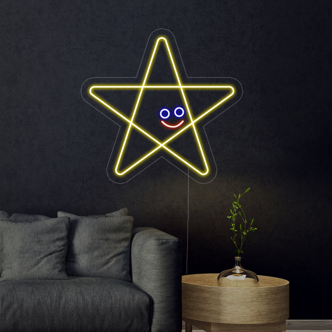 "Happy Star" Neonskilt