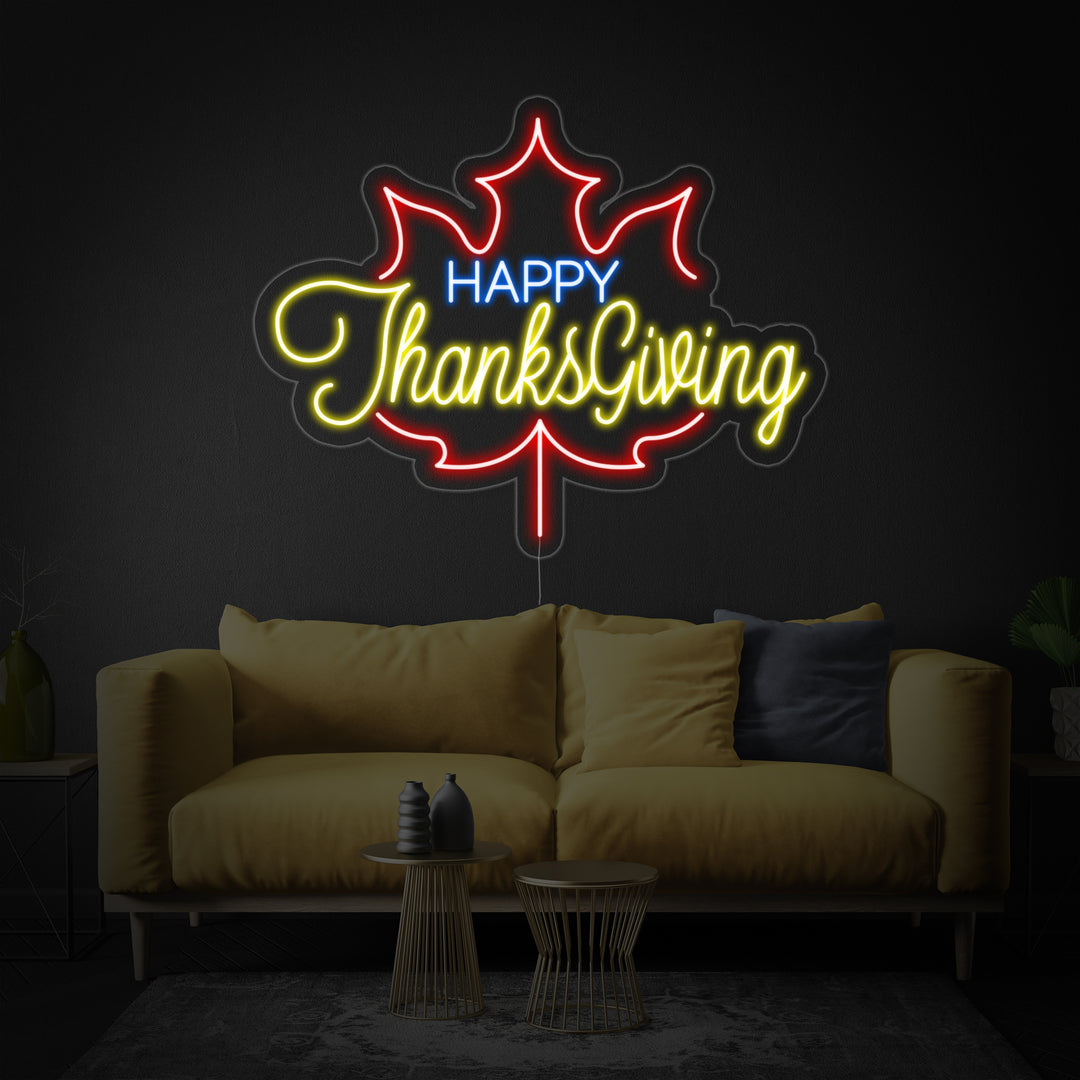 "Happy Thanksgiving" Neonskilt