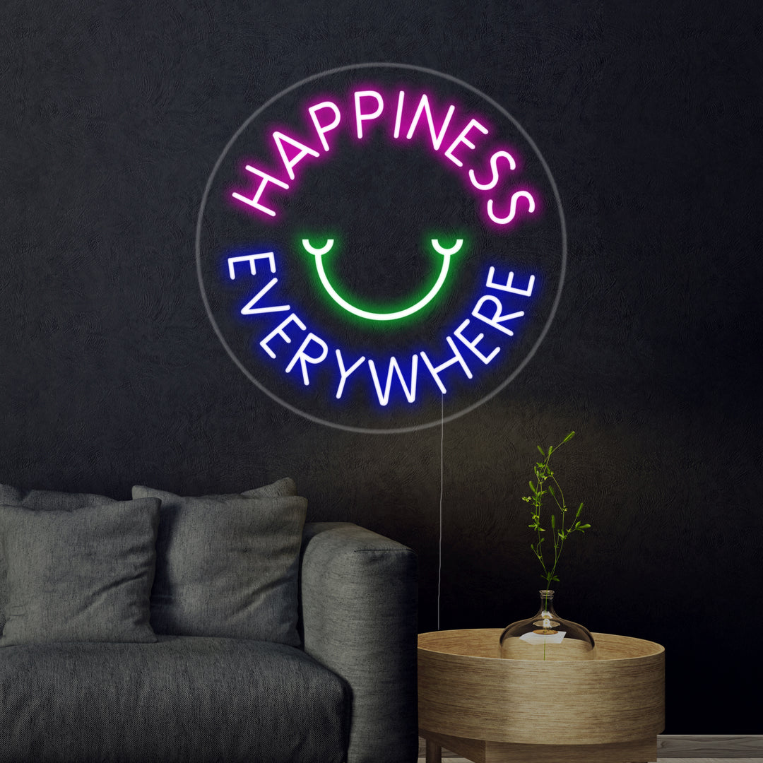 "Happyness Everywhere" Neonskilt