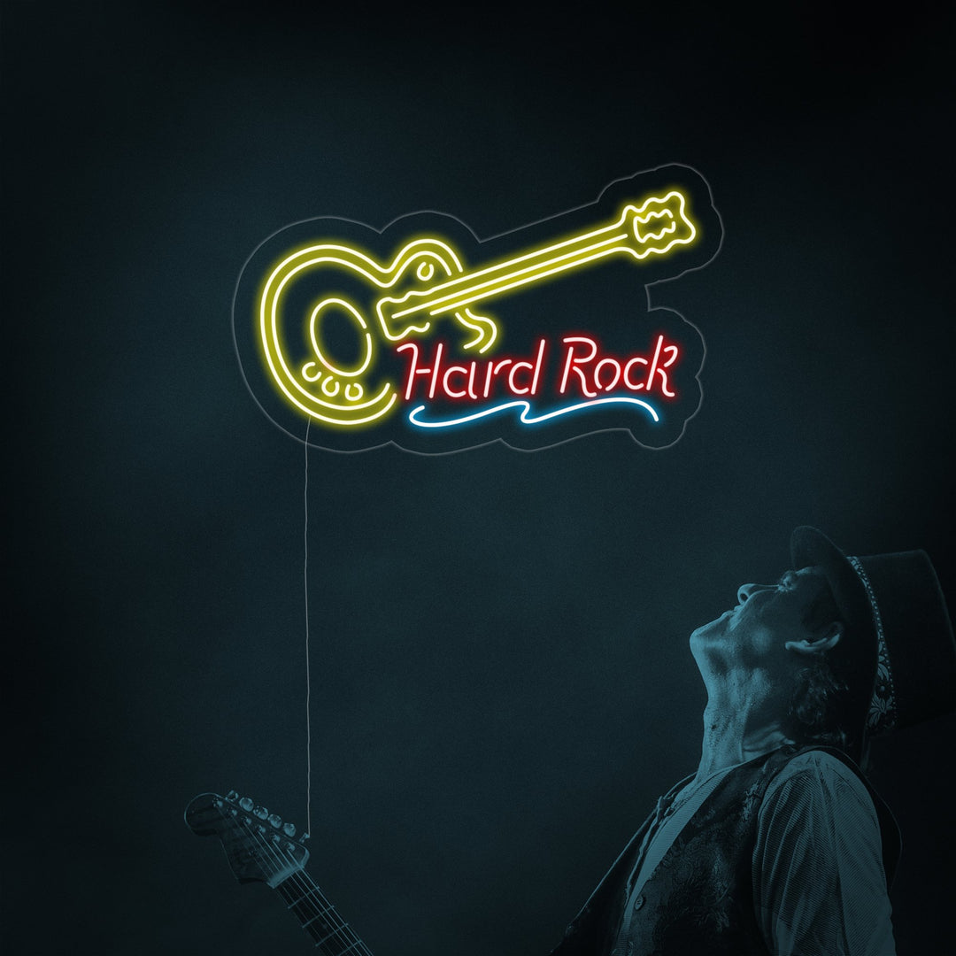 "Hard Rock, Musikk, Gitar" Neonskilt