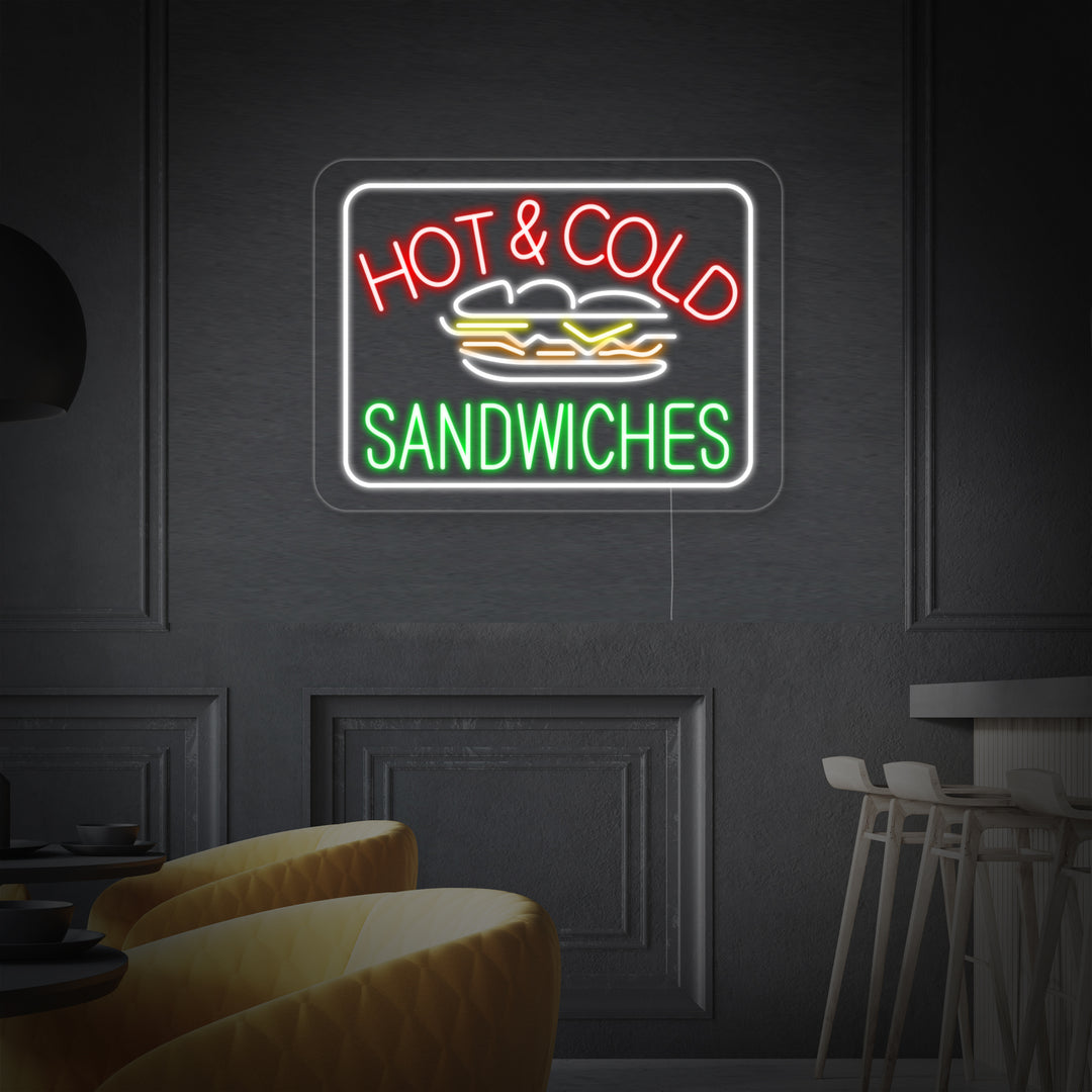 "Hot Cold Sandwiches" Neonskilt