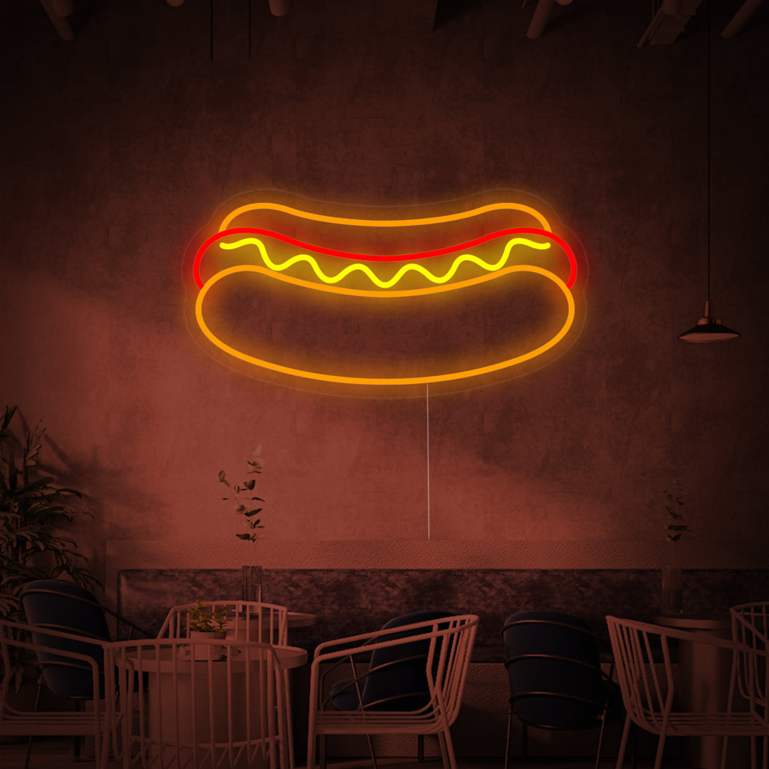 "Hotdog Restaurantmat" Neonskilt