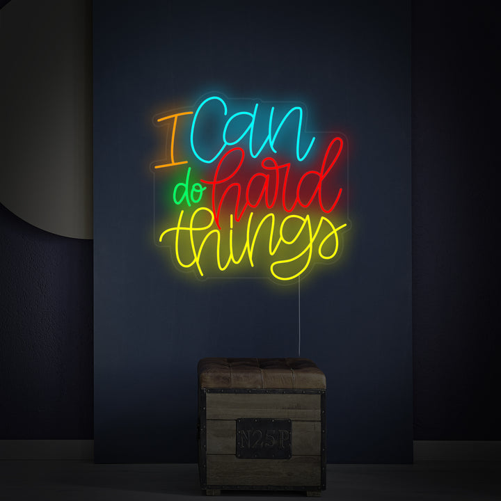 "I Can Do Hard Things" Neonskilt