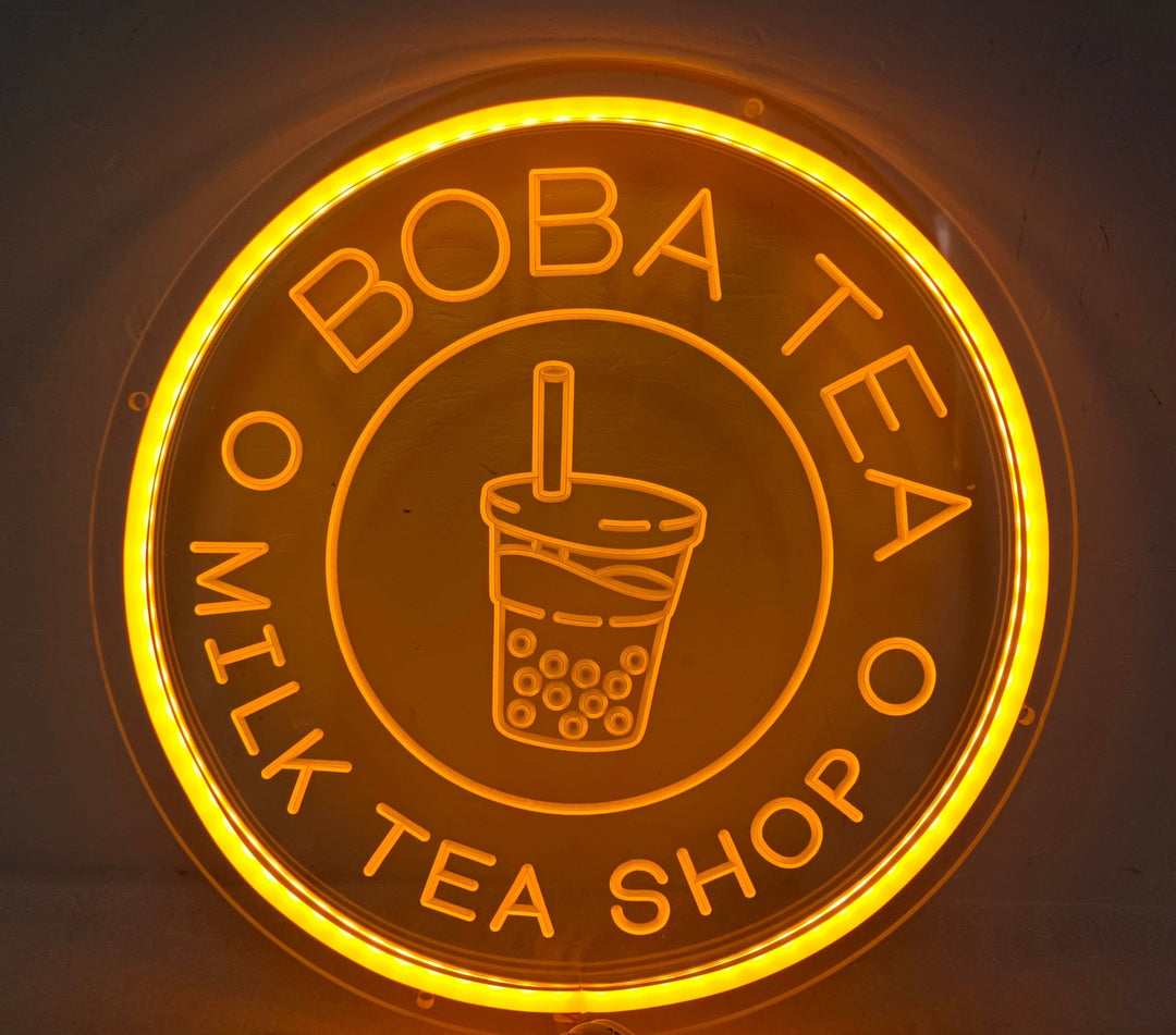 "Boba Tea, Milk Tea Shop" Neonskilt (Lagerbeholdning: 1 enheter)