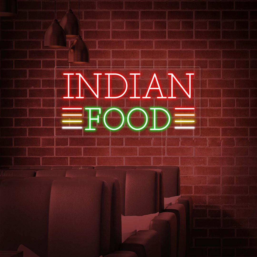 "INDIAN FOOD" Neonskilt