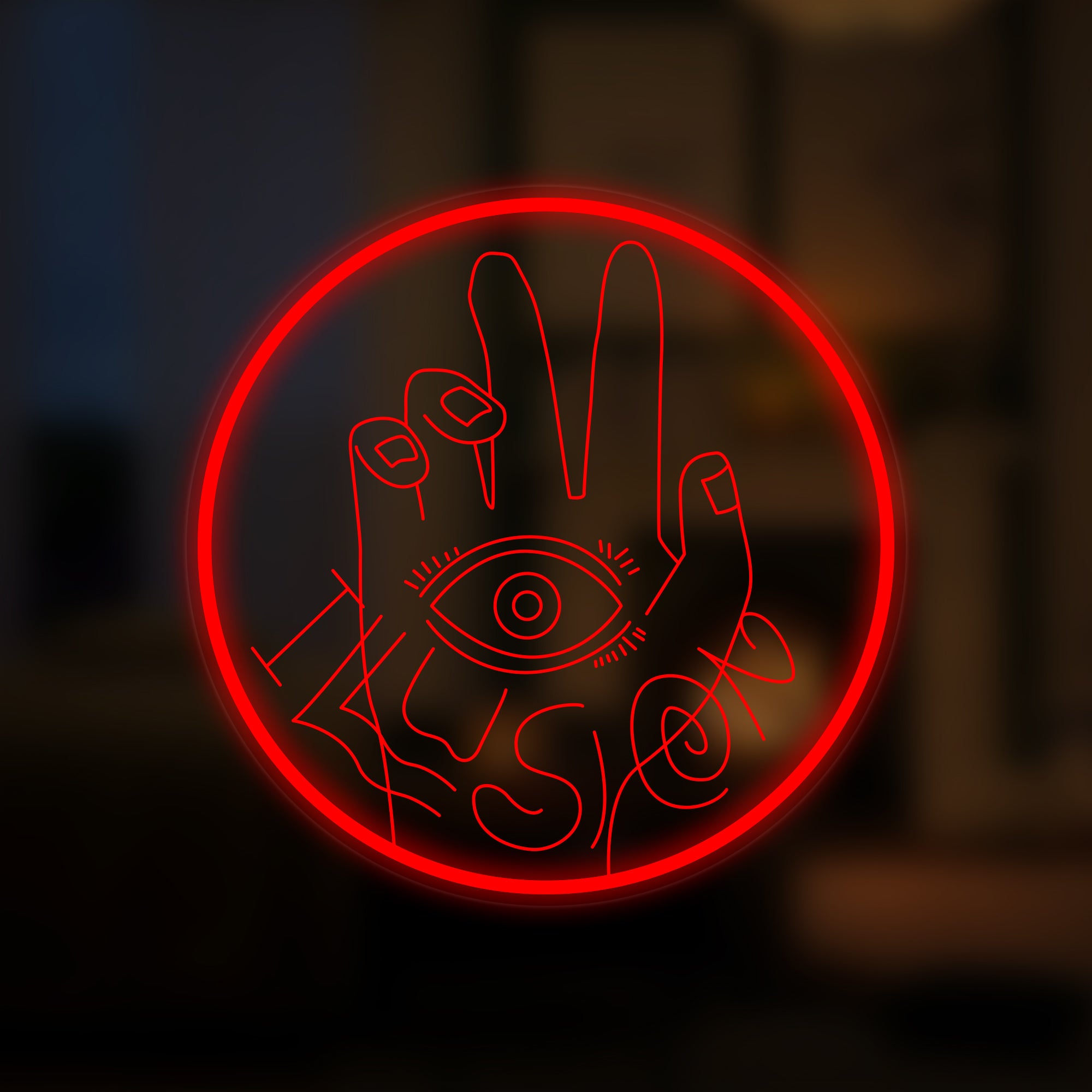 "Illusion Hand Eye" Mini Neonskilt