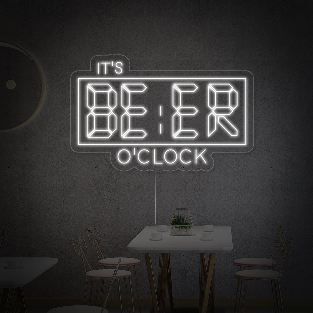 "Its Beer Oclock Bar" Neonskilt