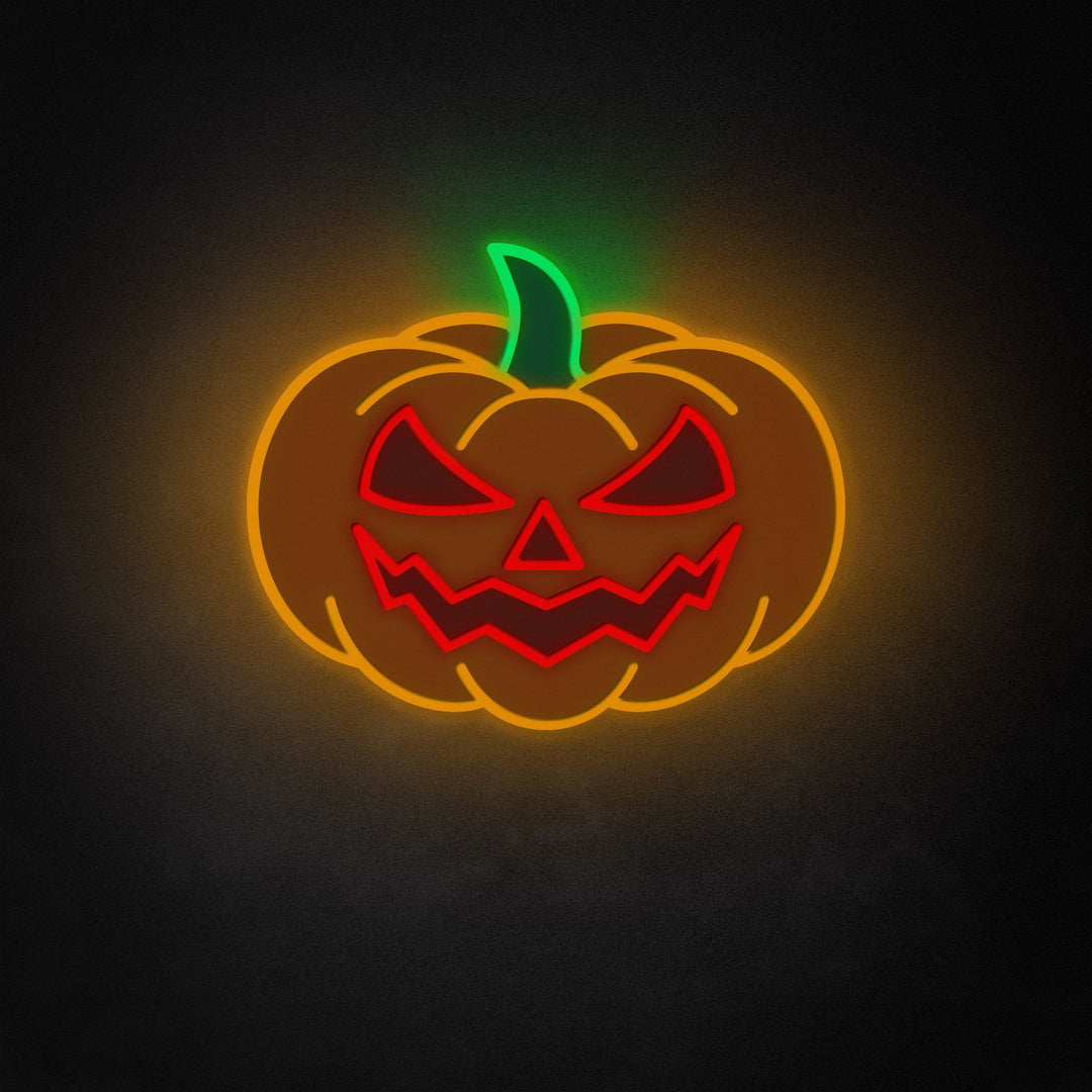 "Jack O Lantern med heksehatt" Neon Like