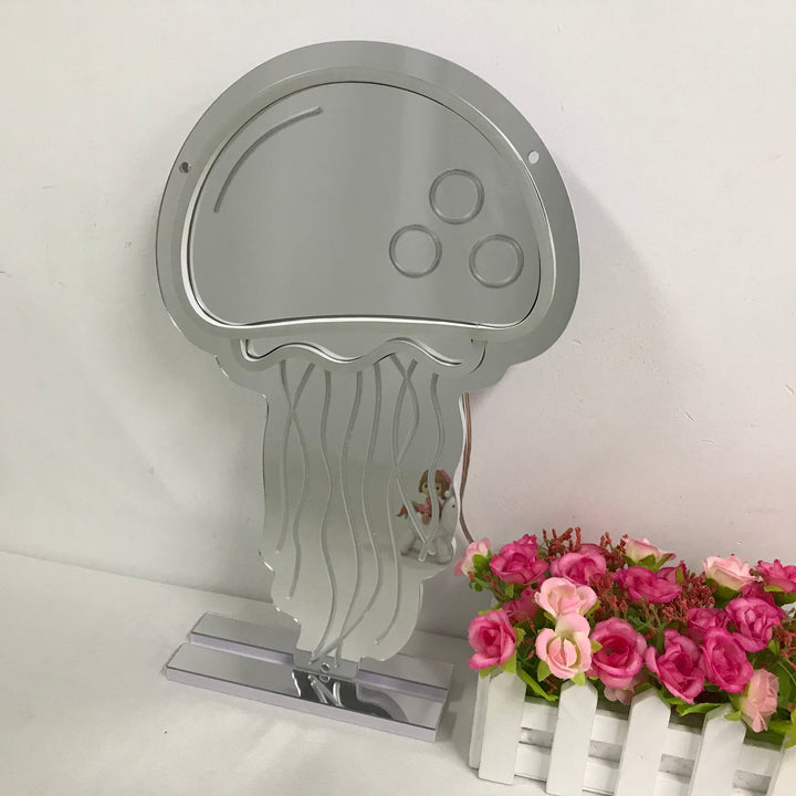 "Jellyfish, Drømmende Fargeskiftende" Neonskilt med speilbakside
