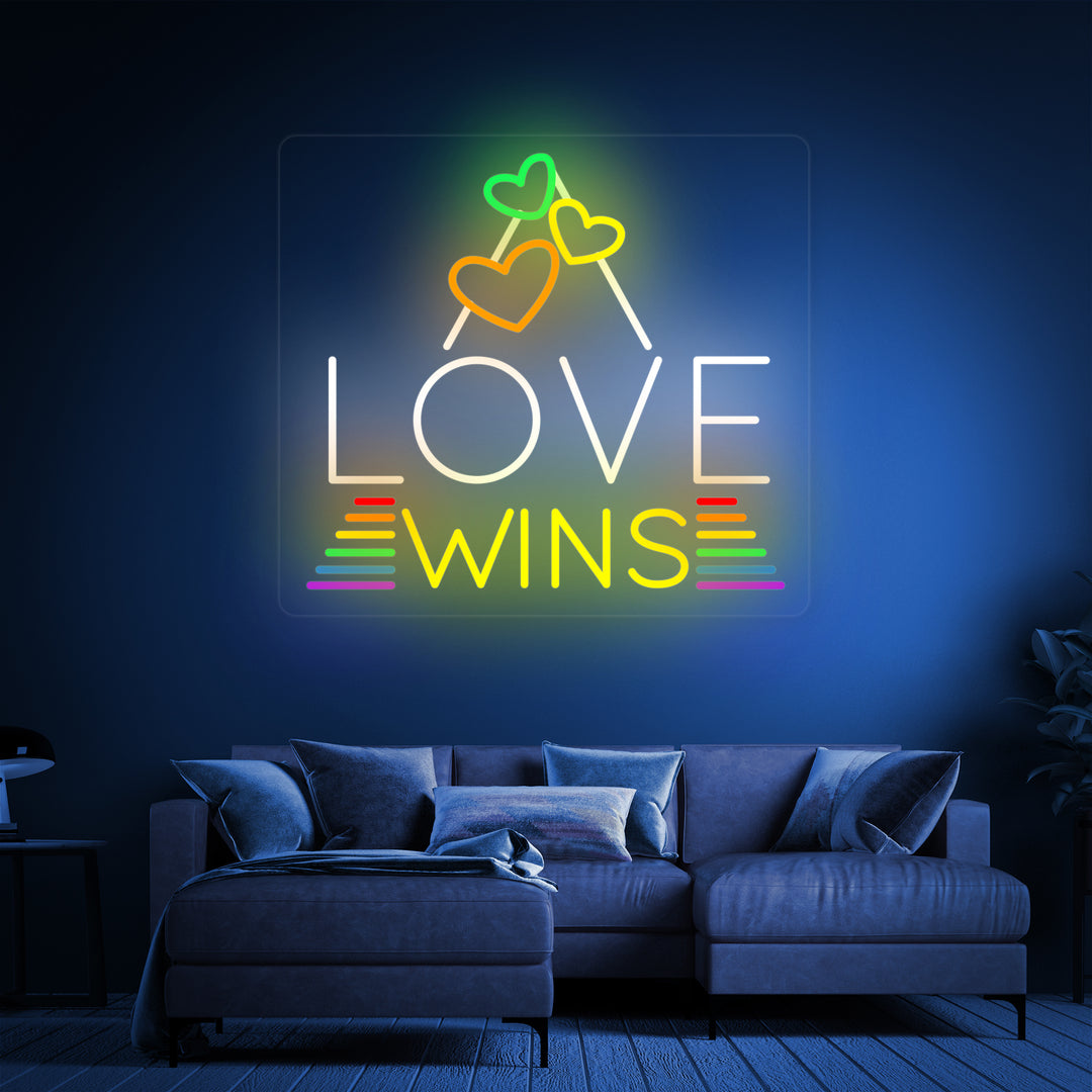 "LGBT Love Wins" Neonskilt