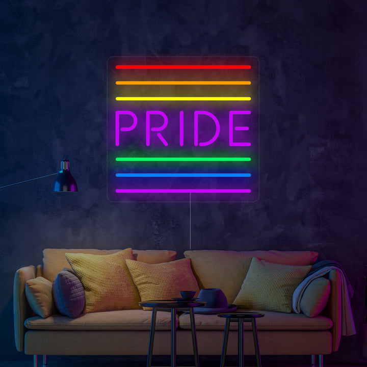 "LGBT, PRIDE, Regnbueflagg" Neonskilt