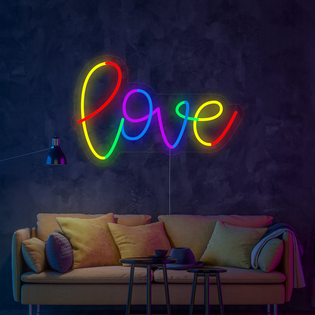"LGBT, Regnbue, LOVE" Neonskilt