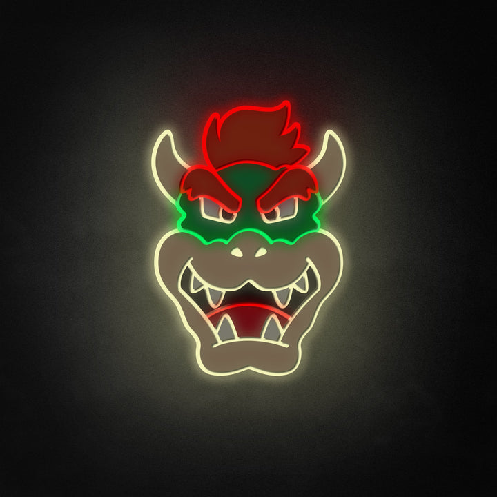 "Mario Bowser ansikt" Neon Like