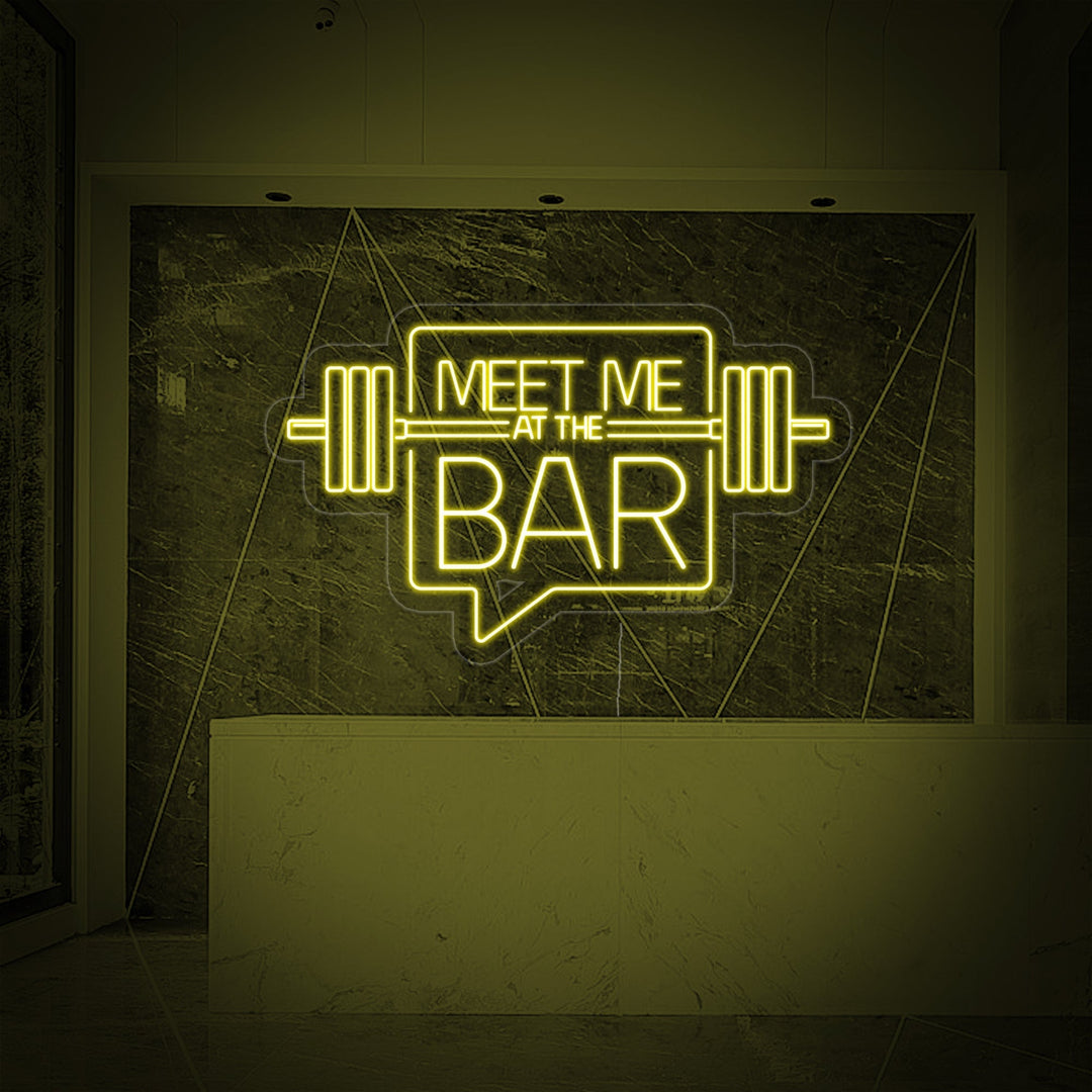 "Meet Me At The Bar Treningsstudioet" Neonskilt