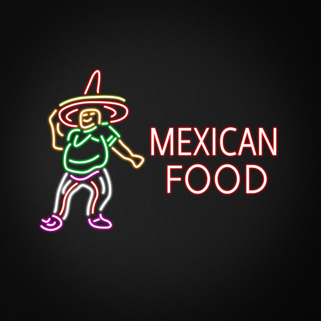 "Mexican Food, Mann, Logo" Neonskilt