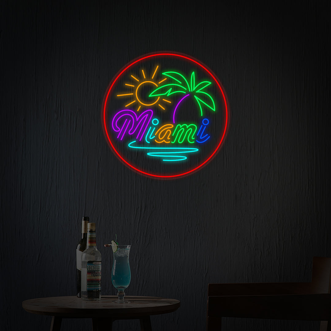 "Miami Florida Strandbar" Neonskilt