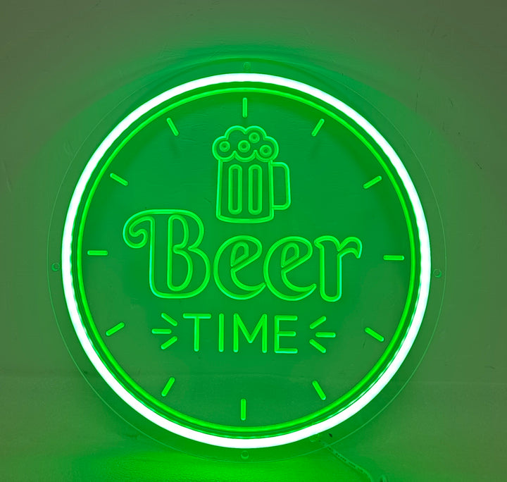 "Beer Bar Sunset, Ølglass" Mini Neonskilt