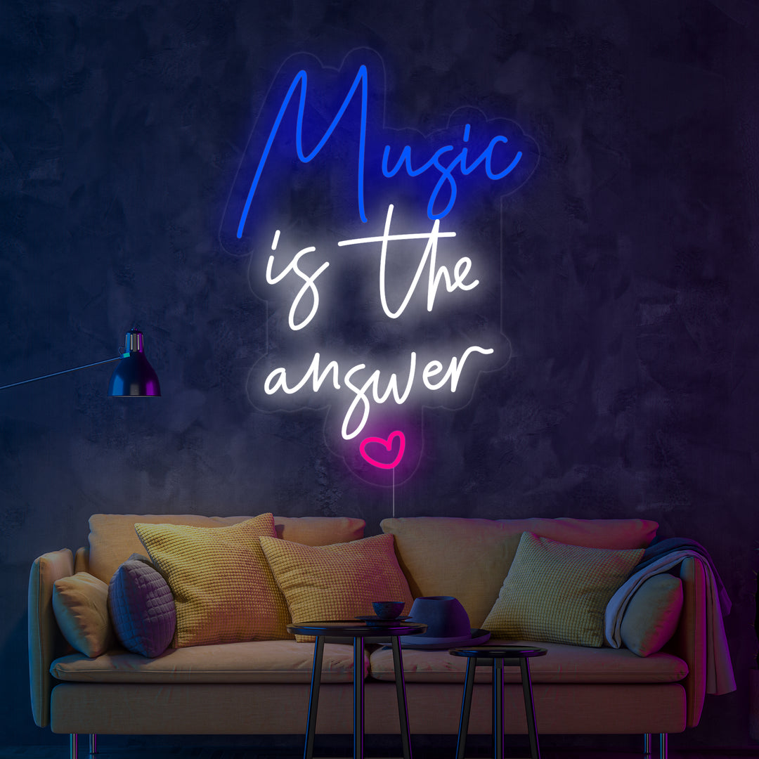 "Music is The Answer" Neonskilt