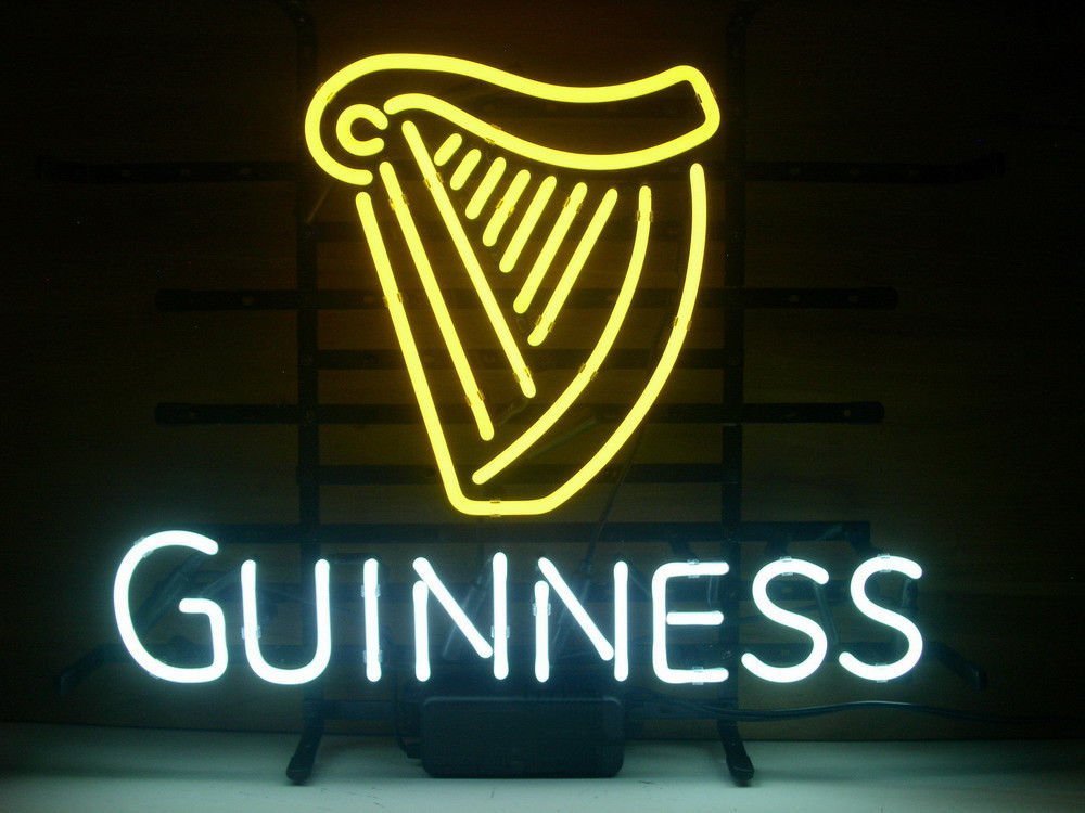 "Guin Irish Lager Ale Harpe" Neonskilt