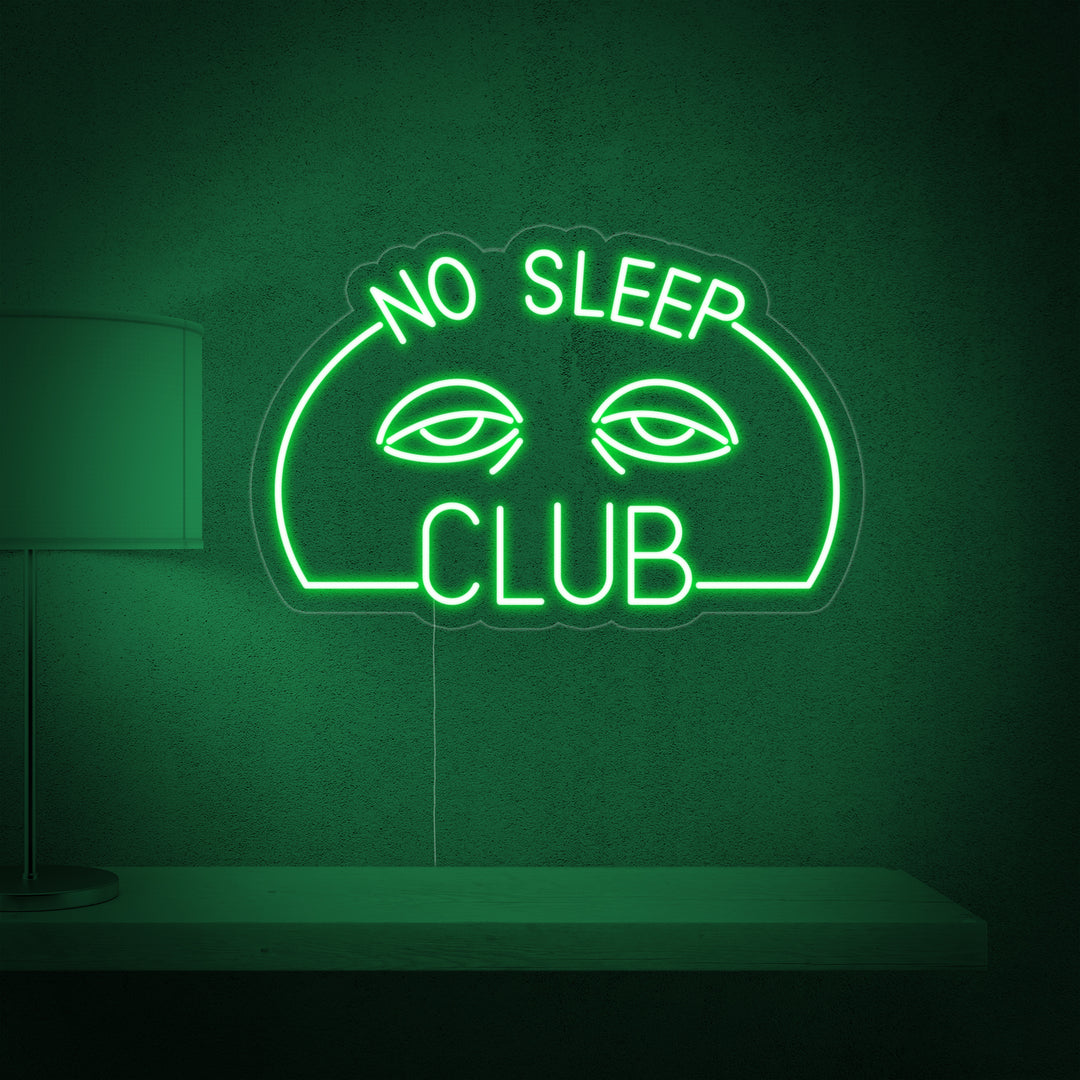 "No Sleep Club" Neonskilt