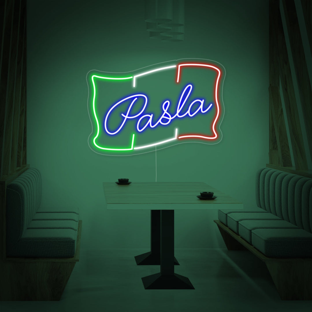 "PASTA, Italiensk mat" Neonskilt