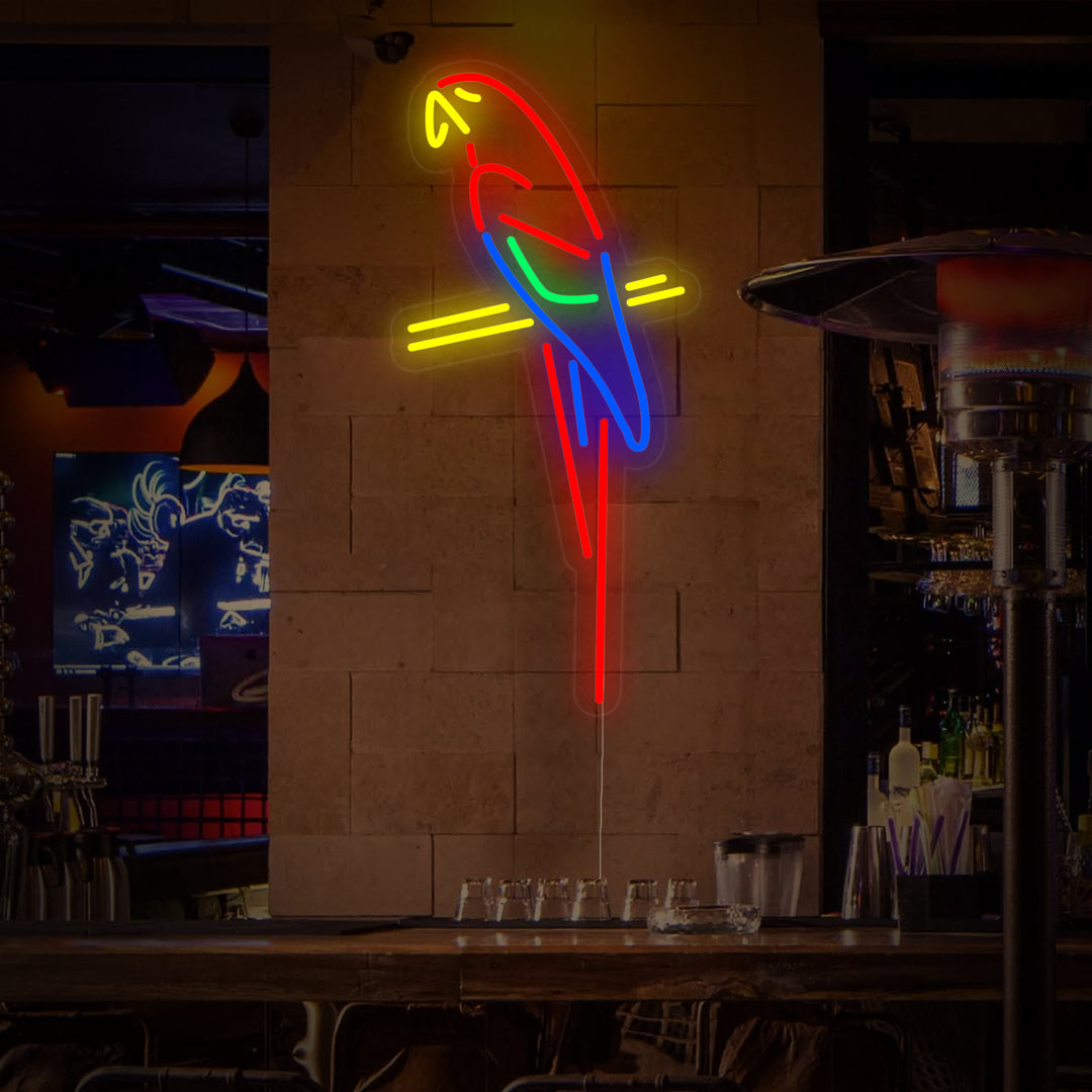 "Papegøye Bar Pub" Neonskilt