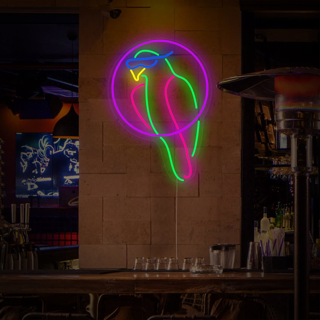 "Papegøye TIKI-Bar" Neonskilt