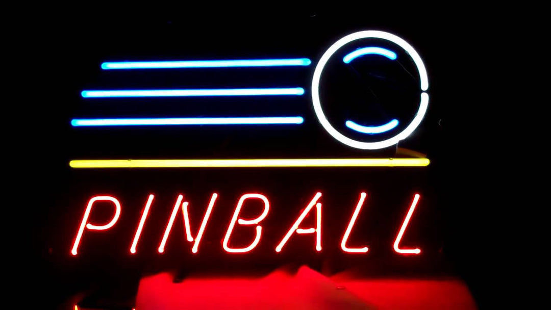 "Pinball, Butikk Åpen" Neonskilt