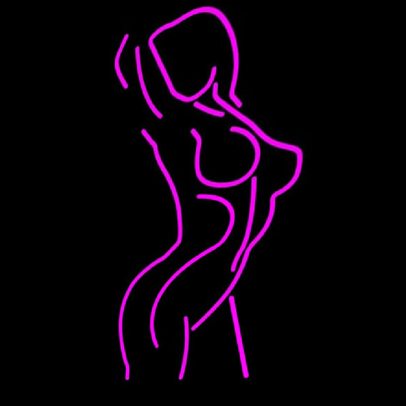 "Rosa Erotisk Danserinne" Neonskilt