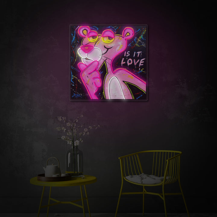 "Pink Think Panther, er det kjærlighet" UV-trykt LED-neonskilt