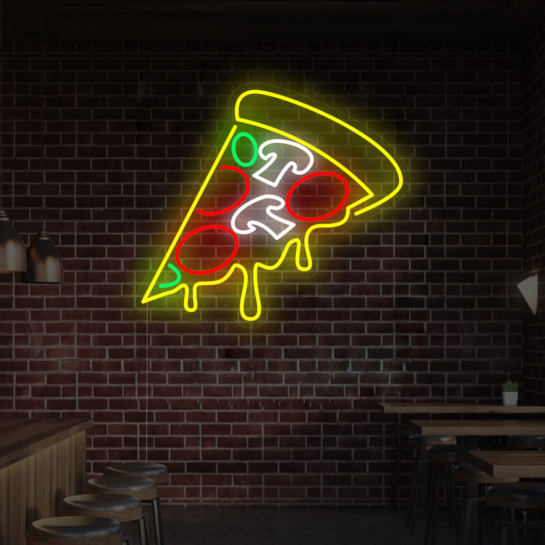 "Dryppende Pizza" Neonskilt